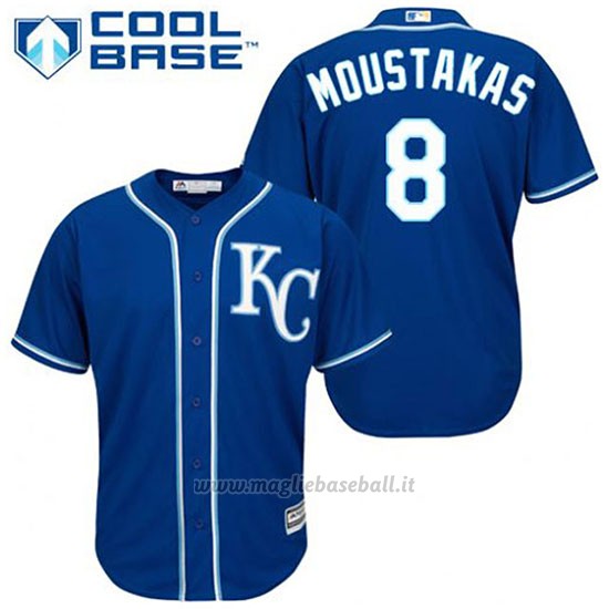 Maglia Baseball Uomo Kansas City Royals Mike Moustakas 8 Blu Alterner Cool Base